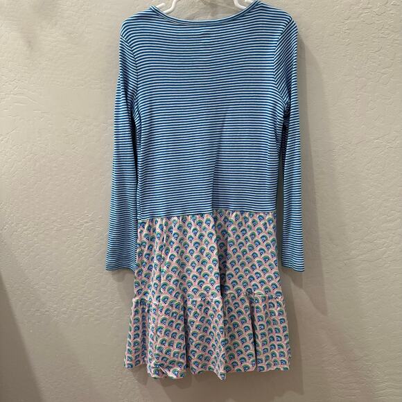 Tea Collection Blue Stripe Pink Fan Twirl Dress - Picture 5 of 8